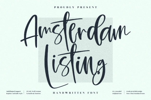 Amsterdam Listing Font for Branding Projects