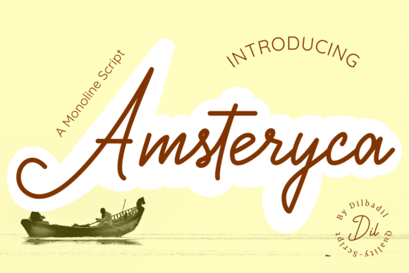 Amsteryca Font: A Script Typeface for Editorial Elegance